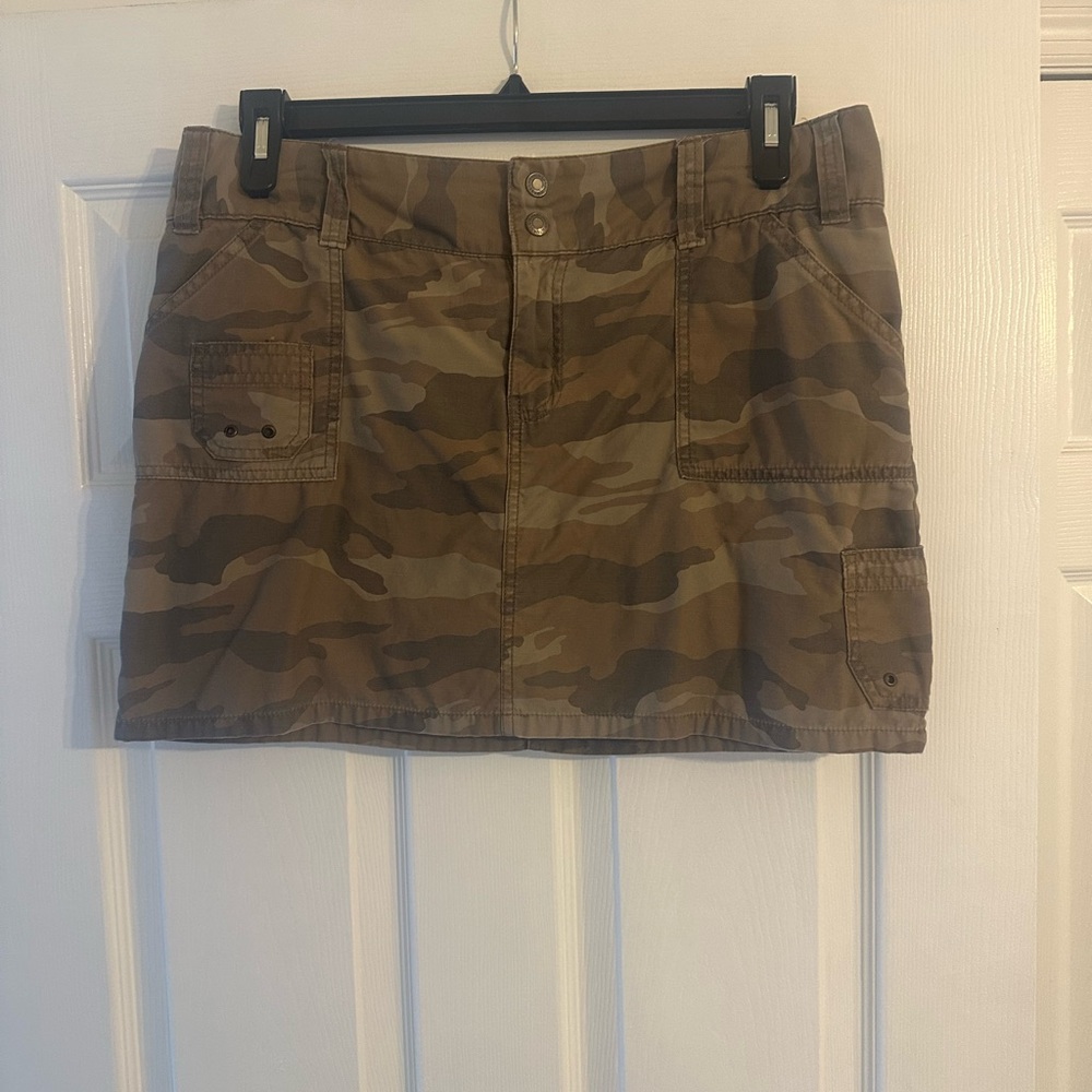 Old Navy Tan Camo Utility Mini Skirt